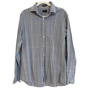 KENNETH COLE Slim Fit Modern Plaid Button Down Shirt
